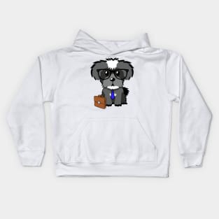 Funny schnauzer is on the way to work Kids Hoodie